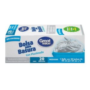 Bolsas para basura Great Value mediana con plastinudo 20 pzas