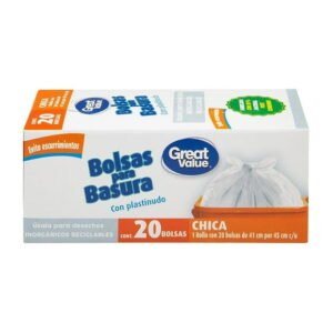 Bolsas para basura Great Value chica con plastinudo 20 pzas