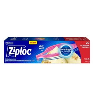 Bolsas Reutilizables Ziploc Para Guardar Alimentos 1 Paquete con 20 Bolsas Tamaño Grande