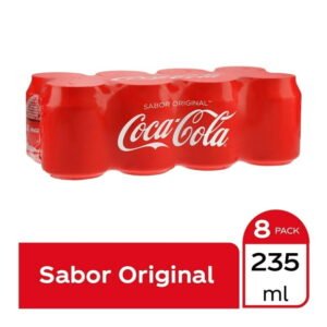 Refresco Coca Cola sabor original mini 8 latas de 235 ml c/u