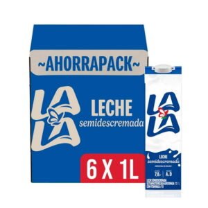 Leche Lala UHT semidescremada 6 pack 1 l c/u