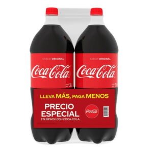 Refresco Coca Cola sabor original 2 pzas de 3 l c/u