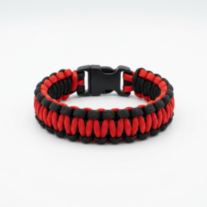 Cobra Bicolor – Pulsera Paracord Negro y Rojo