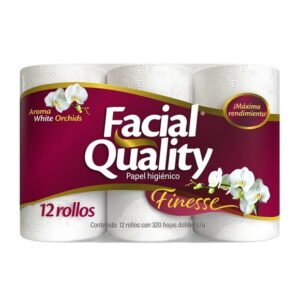papel higiénico Facial Quality Finesse 12 rollos de 320 hojas