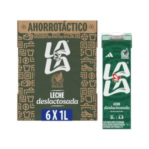 Leche Lala Fresca Deslactosada y Semidescremada, Pack 6 pzas 1L c/u