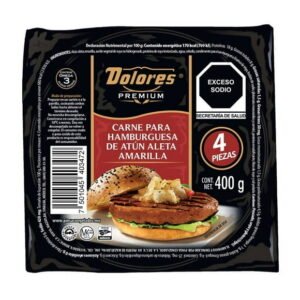 Carne para hamburguesa Dolores Premium de atún aleta amarilla 400 g congelado