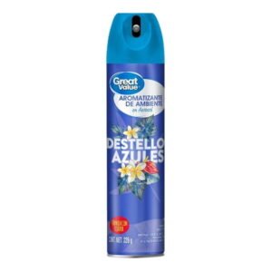 Aromatizante ambiental Great Value en aerosol destellos azules 226 g