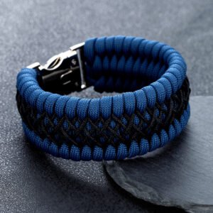 Pulsera de Paracord Negro – Supervivencia 7 Núcleos