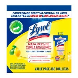 Lysol Toallitas Desinfectates 5 piezas de 72 unidades