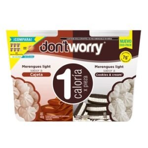 Don’t Worry Merengues Sabor Cajeta y Cookies and Cream 2 pzas