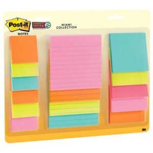 Post-it Miami Notas Super Sticky Varios Tamaños y Colores
