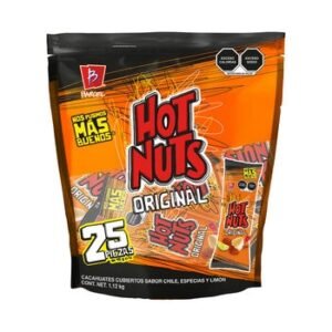 Hot Nuts Cacahuates Cubiertos Sabor Chile y Limón 25 pzas de 45 g