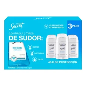 Secret  Antitranspirante en Crema Suave 3 pzas de 45 g