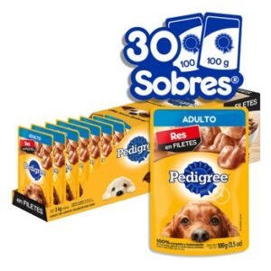 Pedigree Alimento Húmedo para Perro Adulto Sabor Res 30 pzas de 100 g