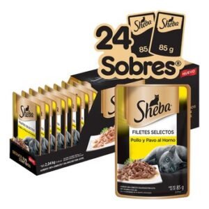 Sheba Alimento Húmedo para Gato Sabor Pavo y Pollo 24 pzas de 85 g