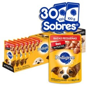 Pedigree Alimento Húmedo para Razas Pequeñas Sabor Res 30 pzas de 100 g