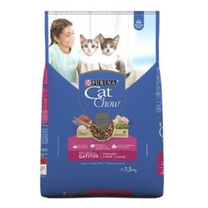 Purina Cat Chow Alimento para Gato Bebé Sabor Pescado, Carne y Leche 1.5 kg