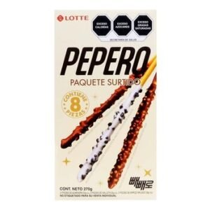 Pepero Surtido de Palitos de Pan Cubiertos de Chocolate 270 g