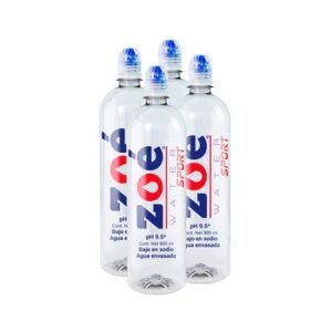Zoé Water Sport Agua Alcalina Envasada 4 pzas de 900 ml