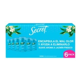 Secret Antitranspirante Invisible  de Jazmín 6 pzas de 45 g