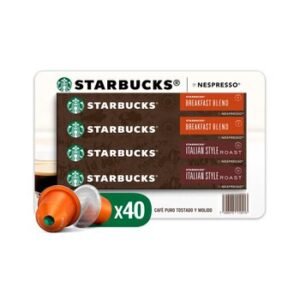 Starbucks Cápsulas Nespresso, Café Breakfast Blend y Italian Style Roast