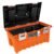 CAJA PLÁSTICA 19′ C/COMPARTIMENTOS, NARANJA, BROCH (Truper)