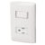 PLACA ARMADA CONTACTO E INTERRUPTOR , BLANCO LINEA ITALIANA