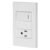 PLACA ARMADA 1 INTERRUPTOR 1 CONTACTO 1 MOD ESPAÑOLA BLANCO