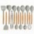Set 12 Utensilios Cocina Silicona Madera