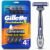 Rastrillo Gillette Prestobarba3 con 3 hojas para rasurar la barba al ras, 4 pzas