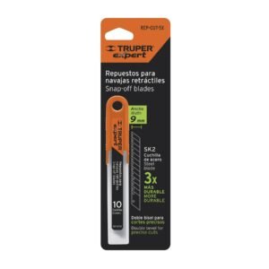 CUCHILLAS DE REPUESTO PARA CUTTER DE 9 MM, 10 PIEZ (Truper)