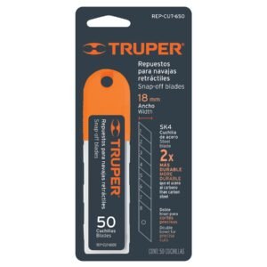 CUCHILLAS DE REPUESTO PARA CUTTER DE 18MM, 50 PIEZ (Truper)