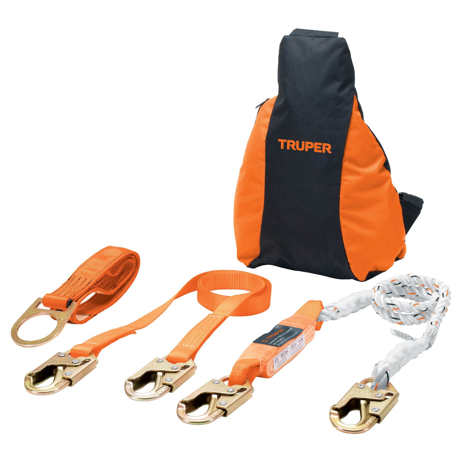 KIT CONTRA CAÍDAS, ARNÉS DE TRES ANILLOS, ANSI (Truper)