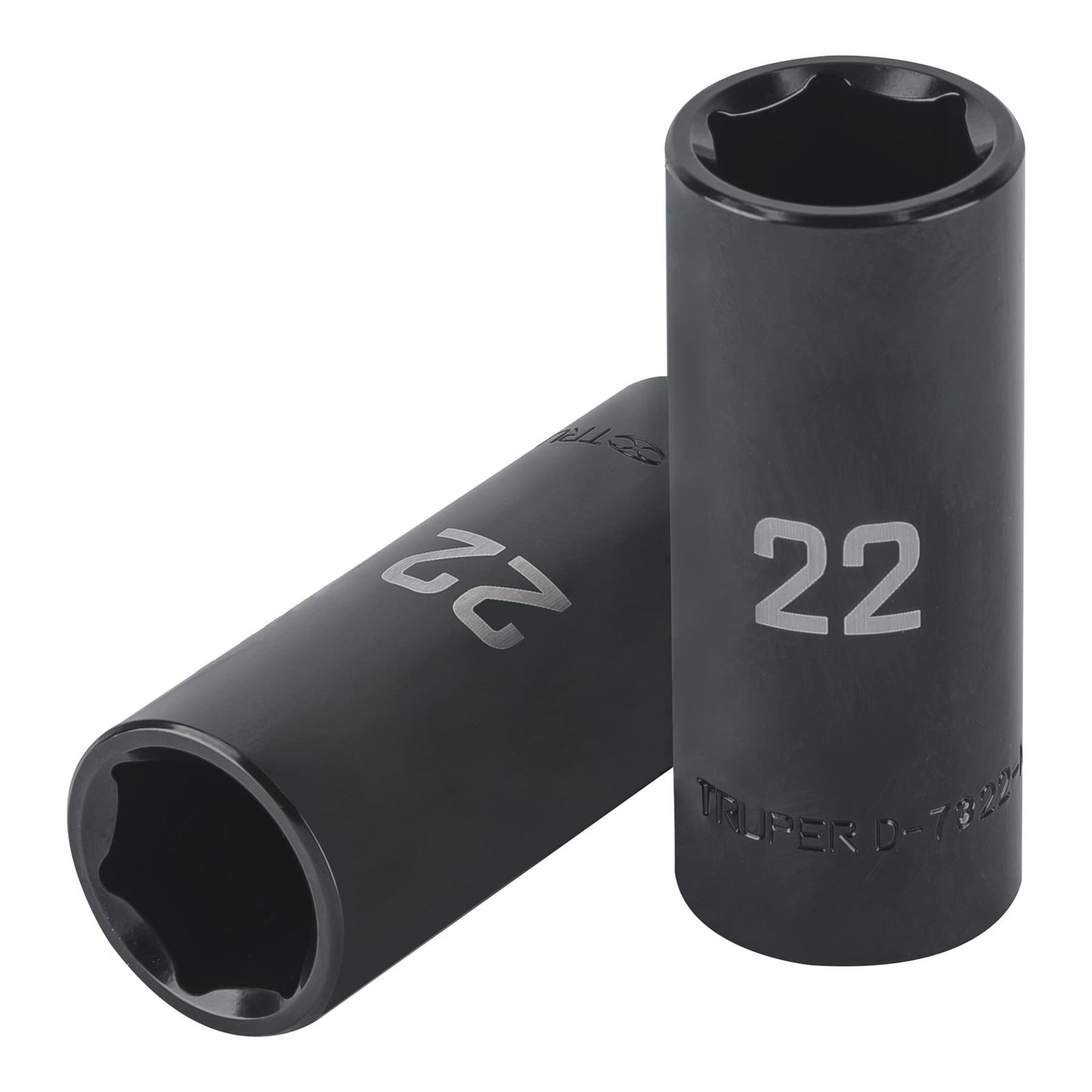DADO LARGO IMPACTO DE 22 MM, 6 PUNTAS, CUADRO 1/2′ (Truper)