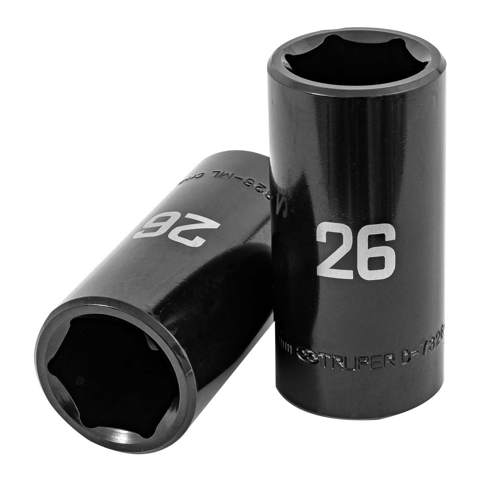 DADO LARGO IMPACTO DE 26 MM, 6 PUNTAS, CUADRO 1/2′ (Truper)