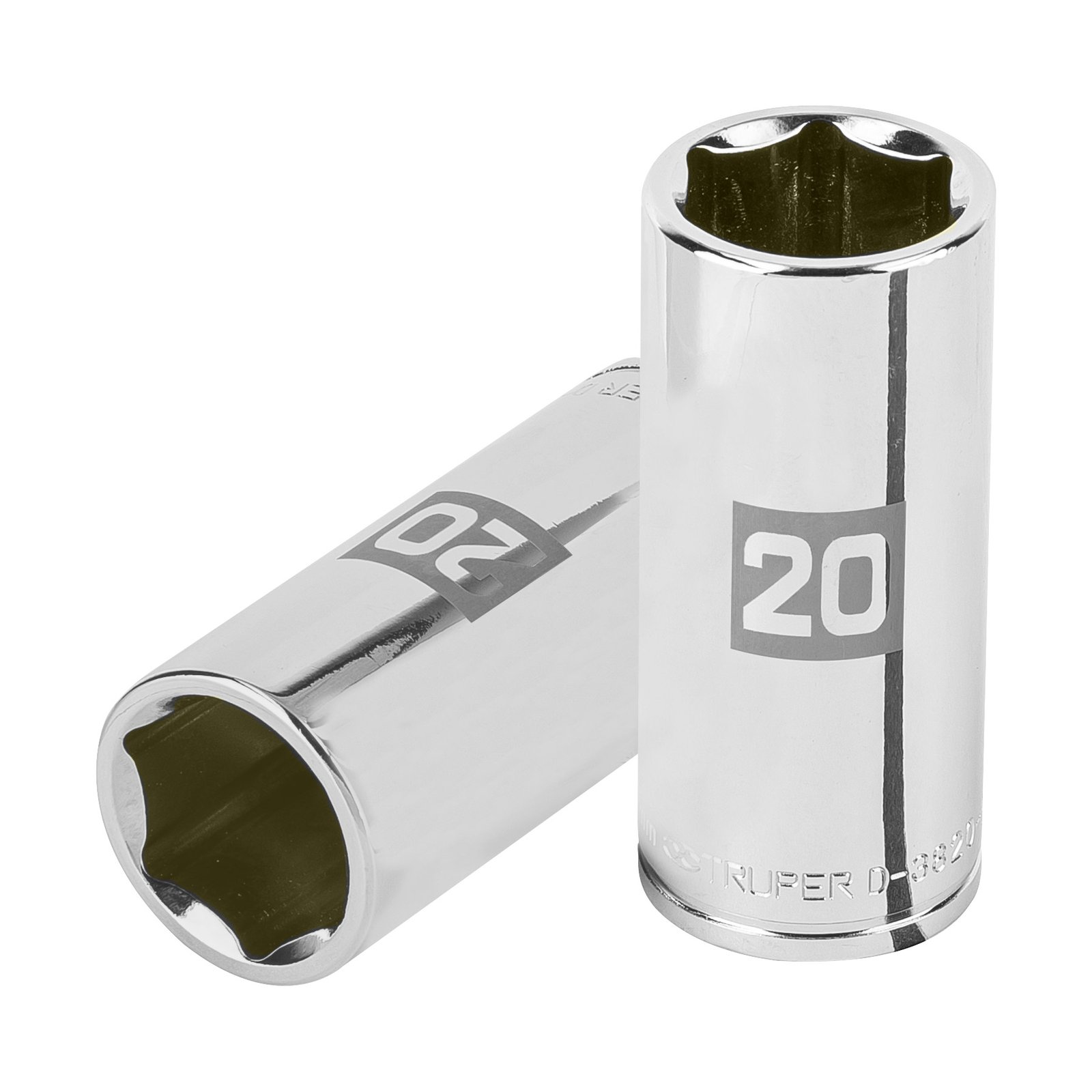 DADO LARGO DE 20 MM, 6 PUNTAS, CUADRO 3/8′, TRUPER (Truper)