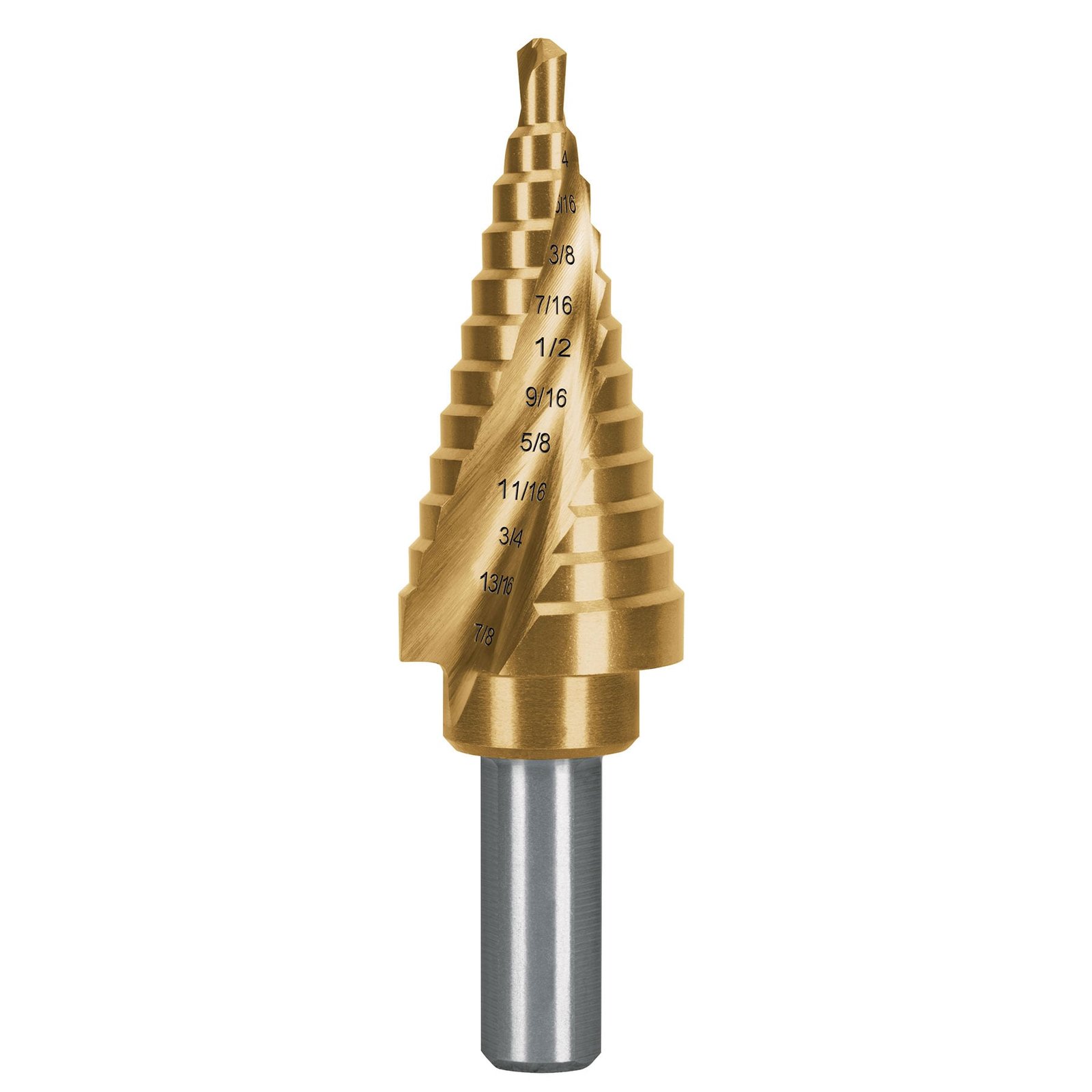 BROCA ESCALONADA TITANIO 12 ESCALONES 3/16′ A 7/8′ (Truper)