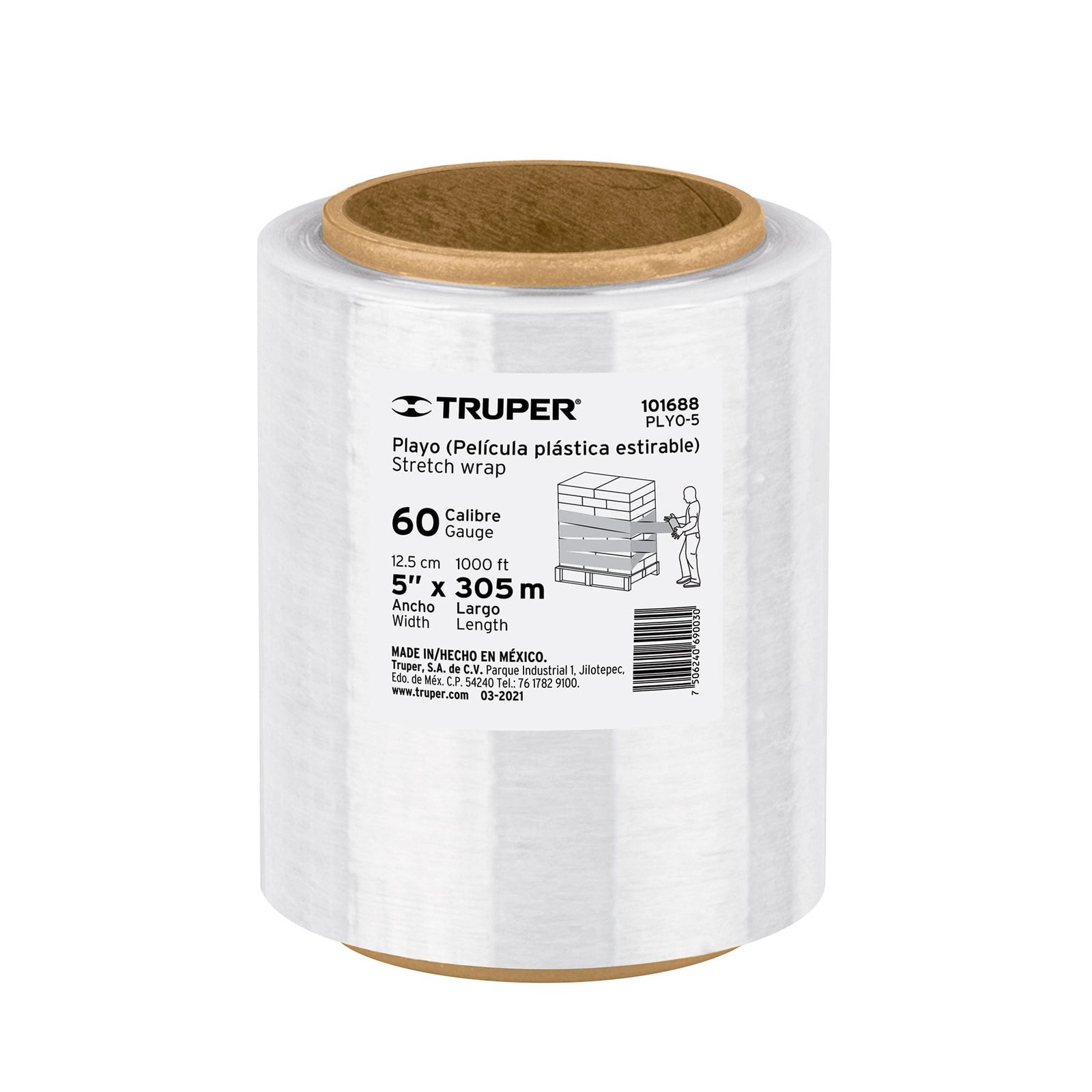 PELÍCULA ELÁSTICA TRANSPARENTE CALIBRE 60, 5′ X 10 (Truper)