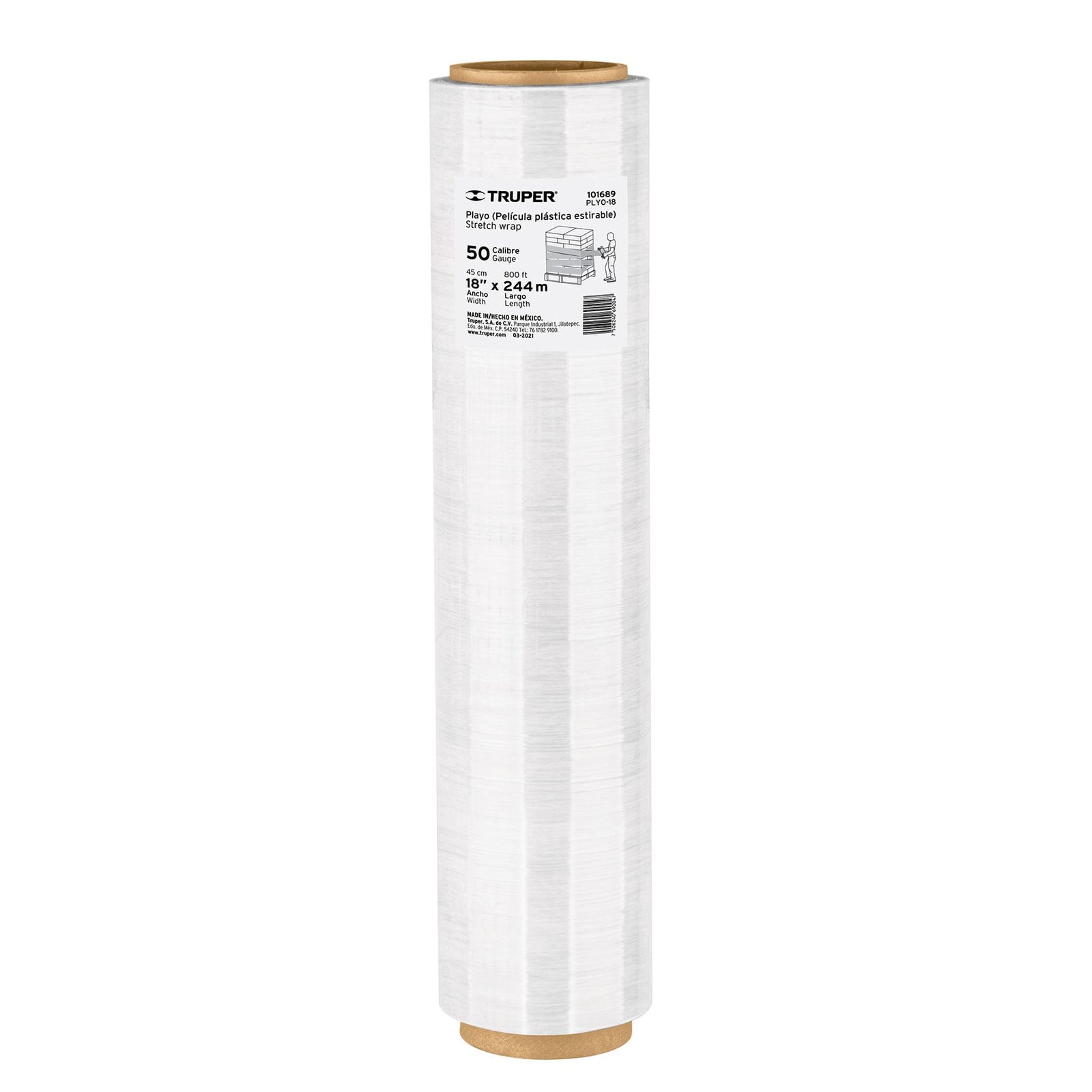 PELÍCULA ELÁSTICA TRANSPARENTE CALIBRE 50, 18′ X 8 (Truper)