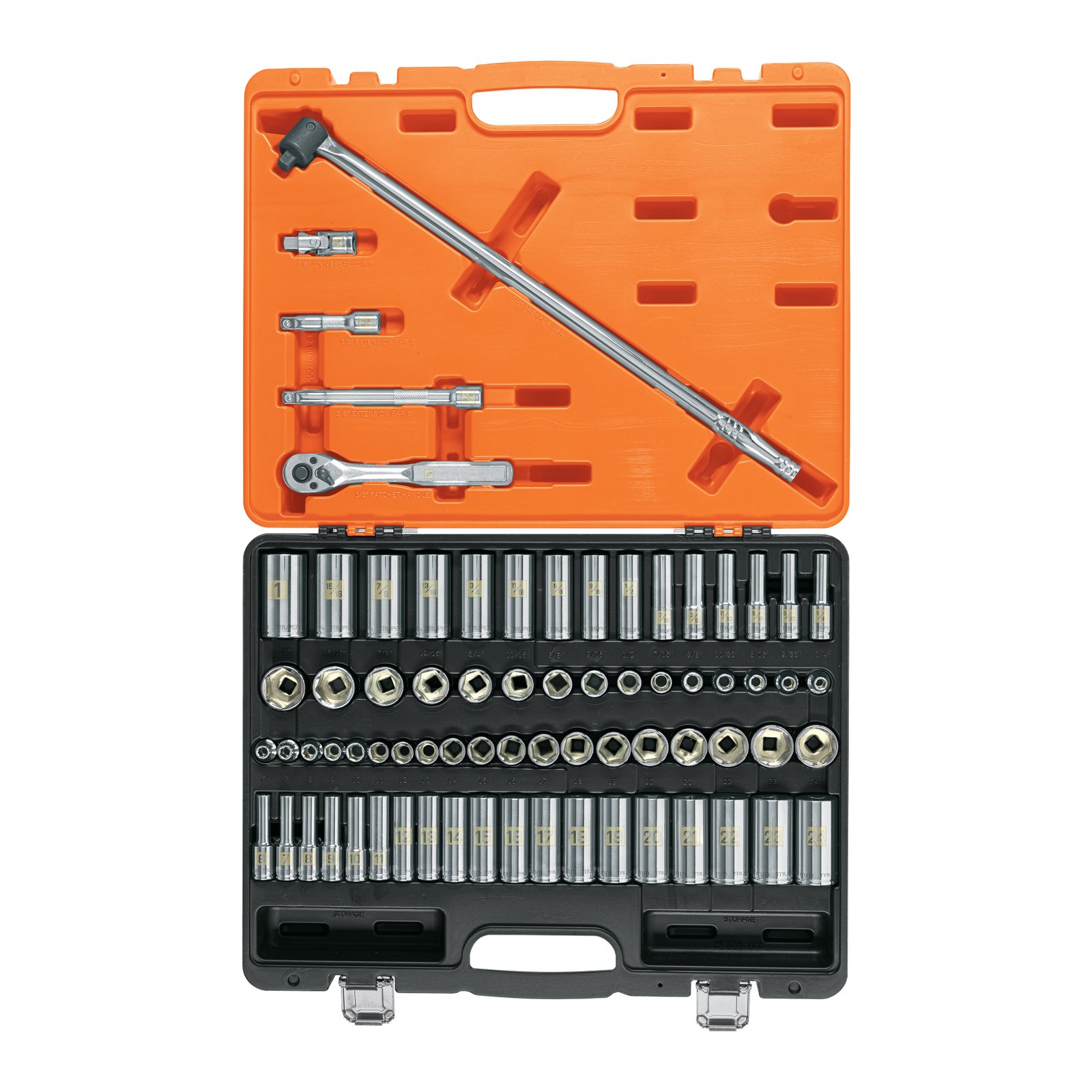 JUEGO DE 73 HERRAMIENTAS CUADRO 3/8′ STD Y MM PARA (Truper)