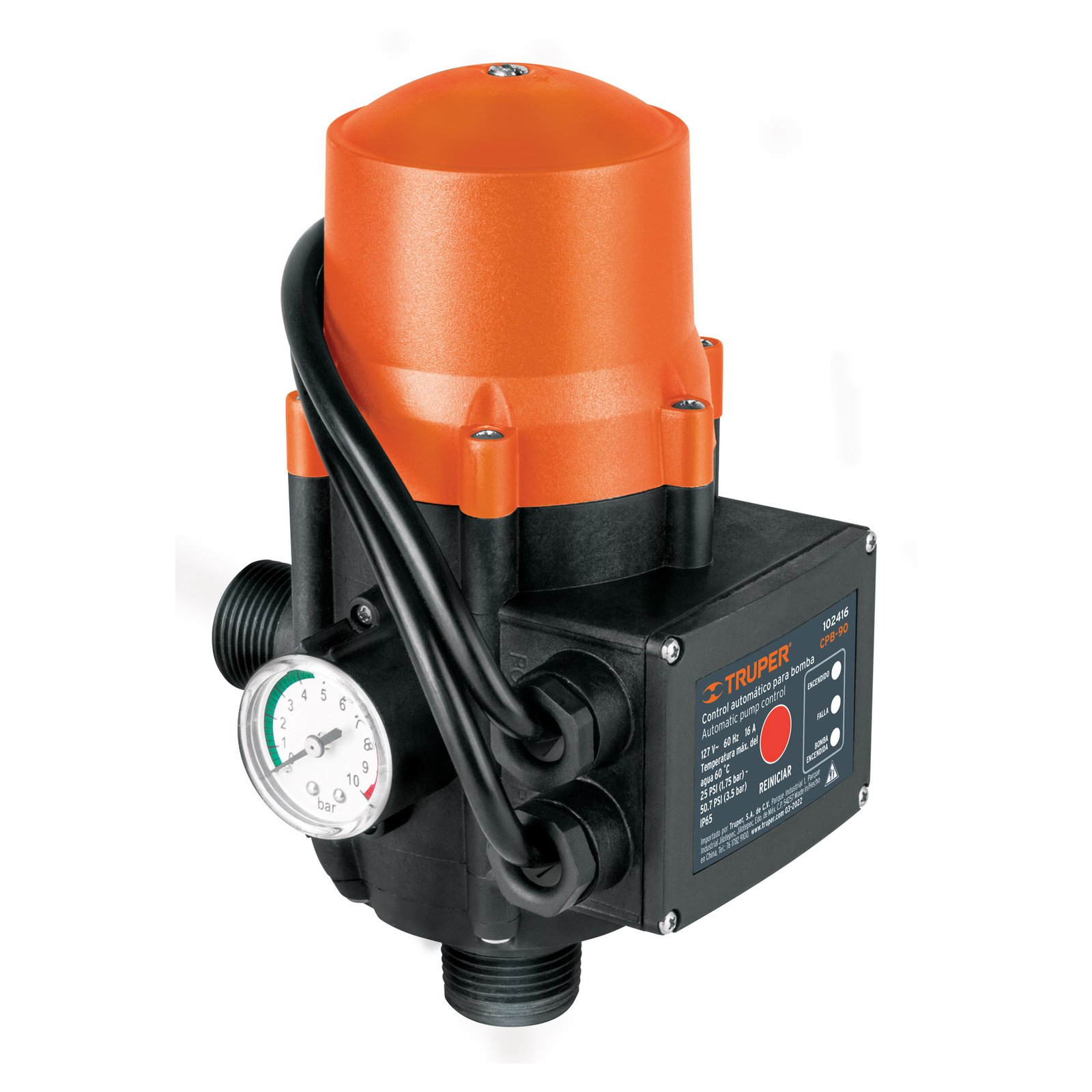 CONTROL AUTOMÁTICO DE PRESIÓN DE BOMBAS PARA AGUA, (Truper)