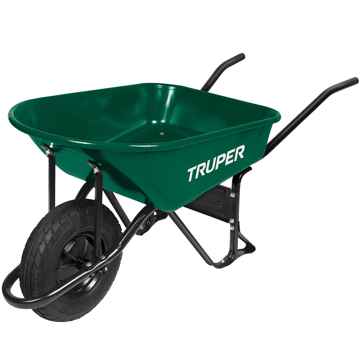 CARRETILLA VERDE 5 FT, ANGOSTA, LLANTA IMPONCHABLE (Truper)