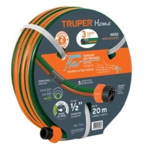 MANGUERA 1/2′ REFORZADA 3 CAPAS 25 M CONEXIONES PL (Truper)