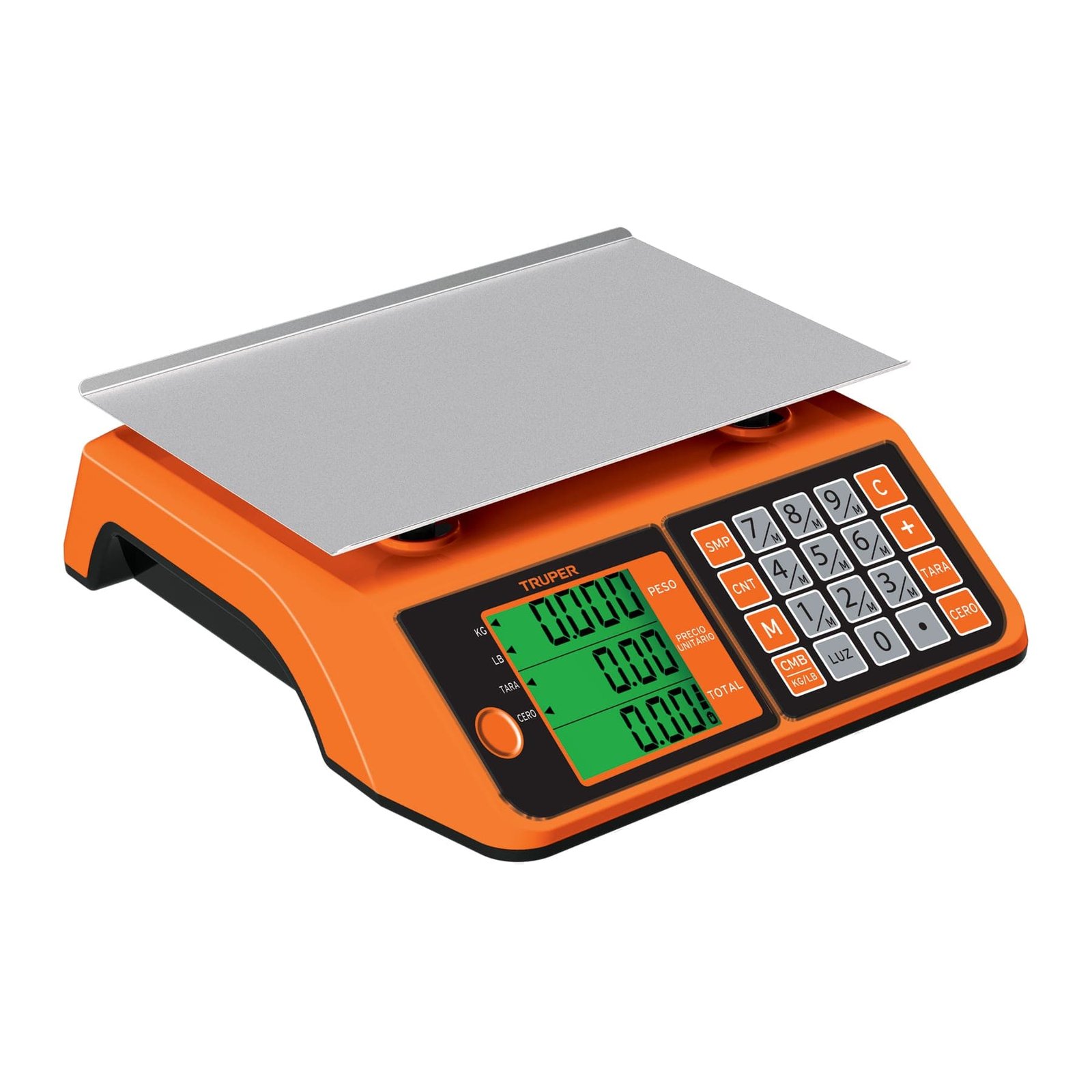 BÁSCULA ELCTRÓNICA MULTIFUNCIONES CAPACIDAD 20KG, (Truper)