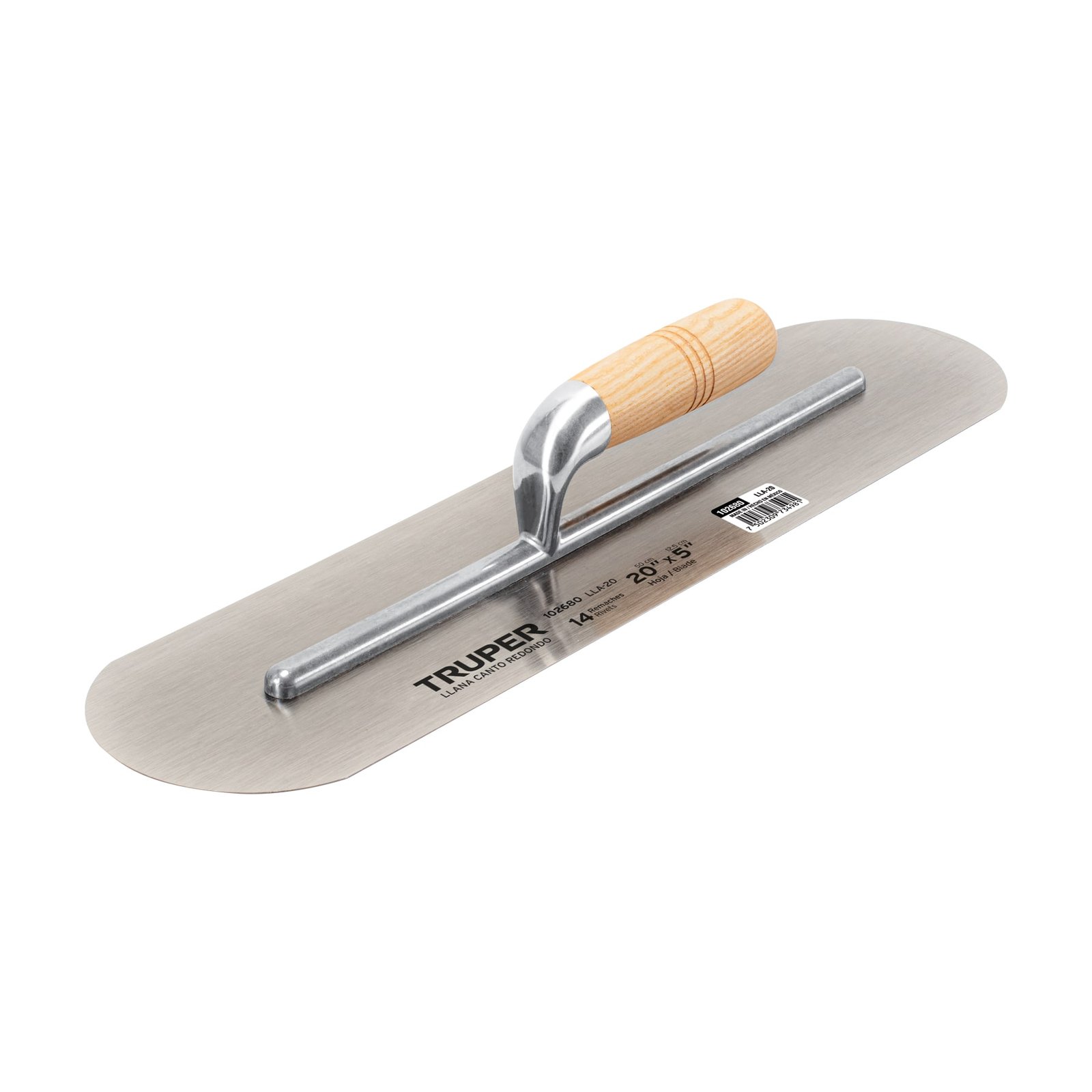 LLANA CANTO REDONDO 20X5 CON MANGO DE MADERA TRUPE (Truper)