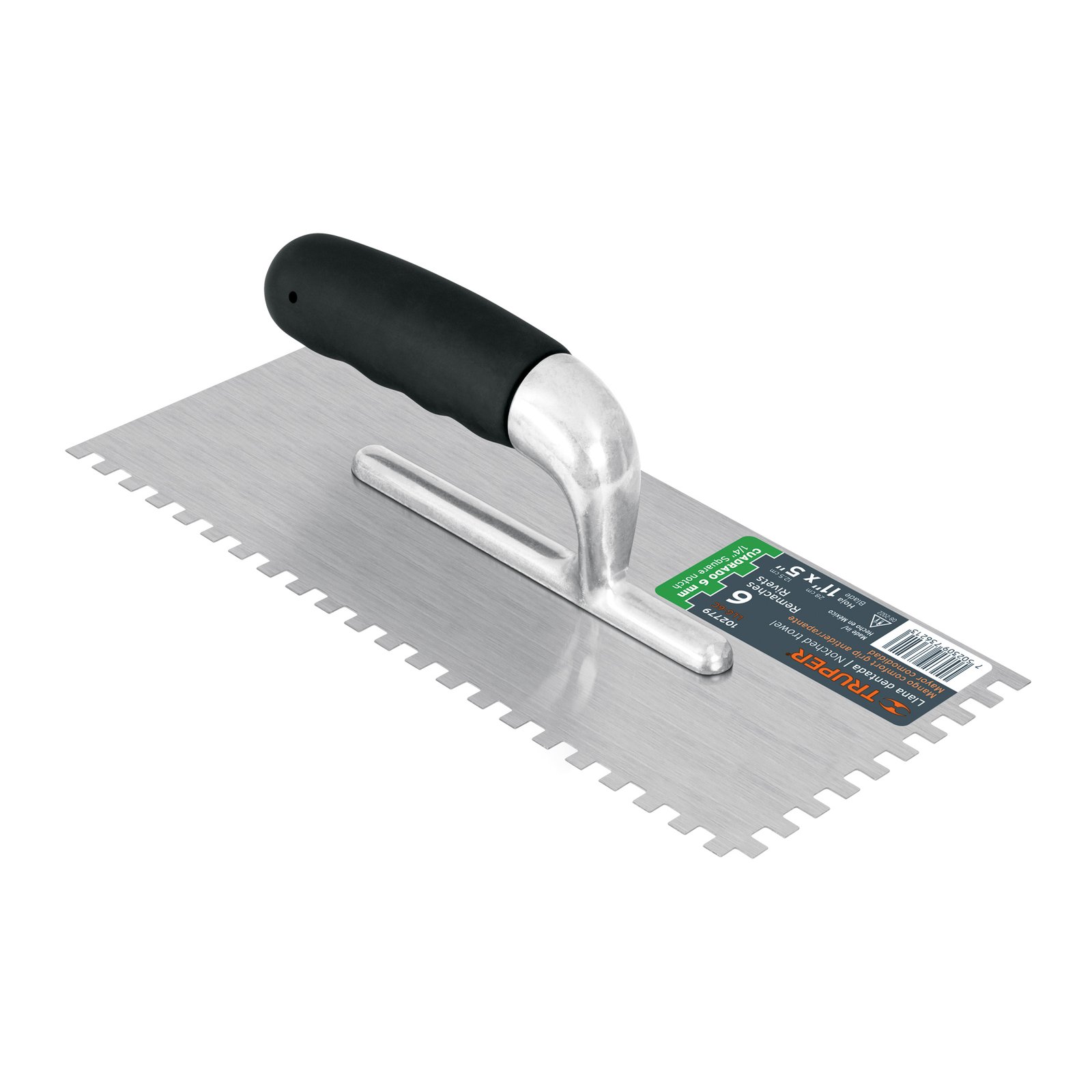 LLANA 11′ DENTADO CUADRADO 1/4′, 6 REM, MANGO COMF (Truper)