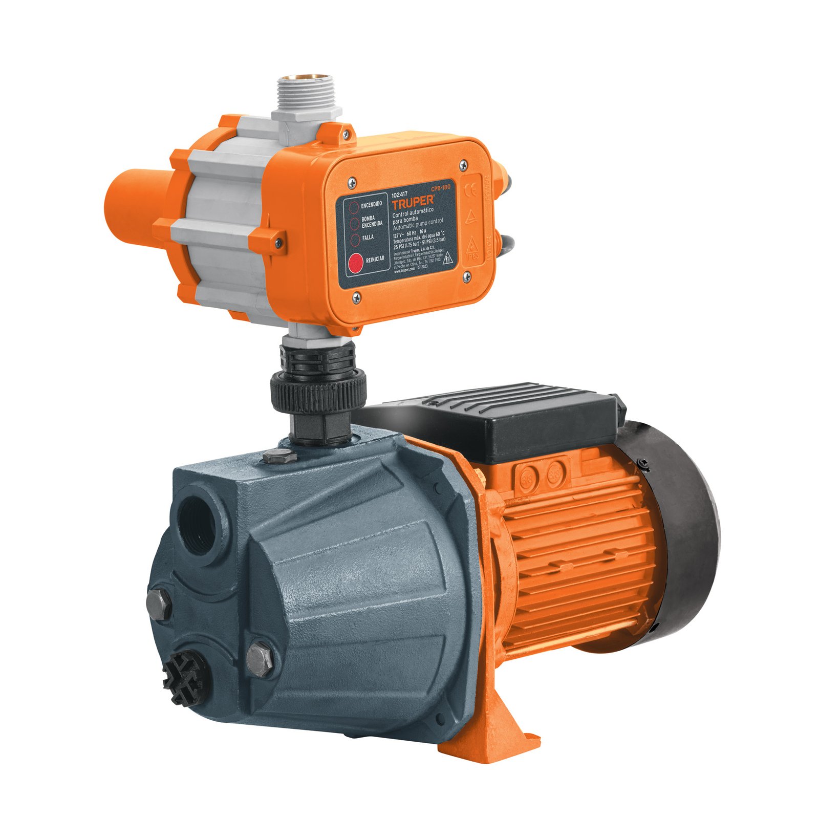 BOMBA PRESURIZADORA JET HIERRO 1 HP CON CONTROL, T (Truper)