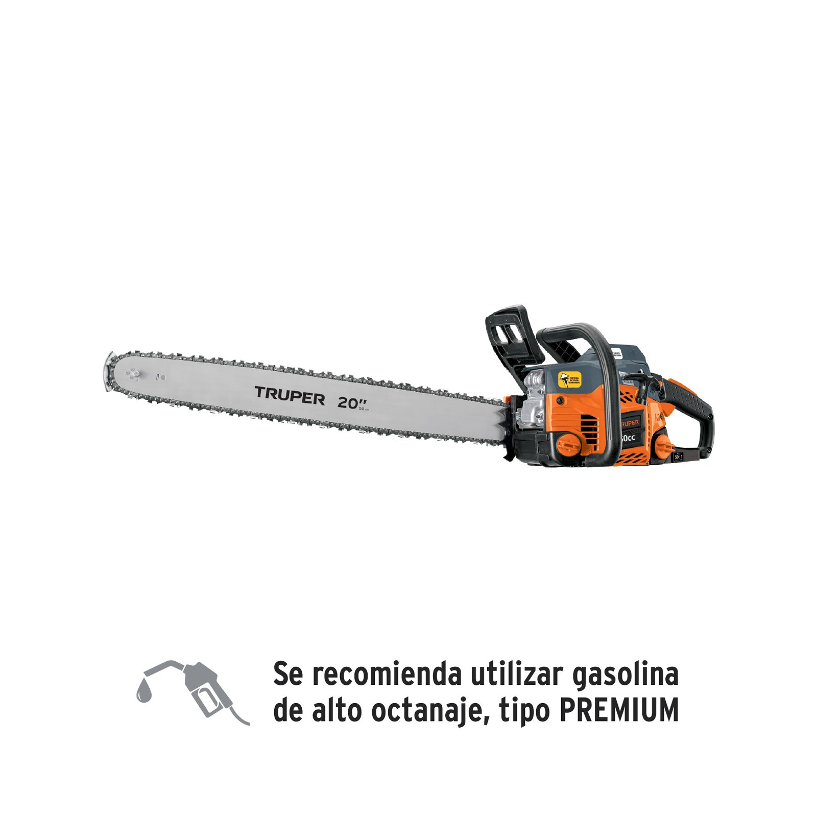 MOTOSIERRA 50 CC A GASOLINA CON BARRA DE 20′, TRUP (Truper)