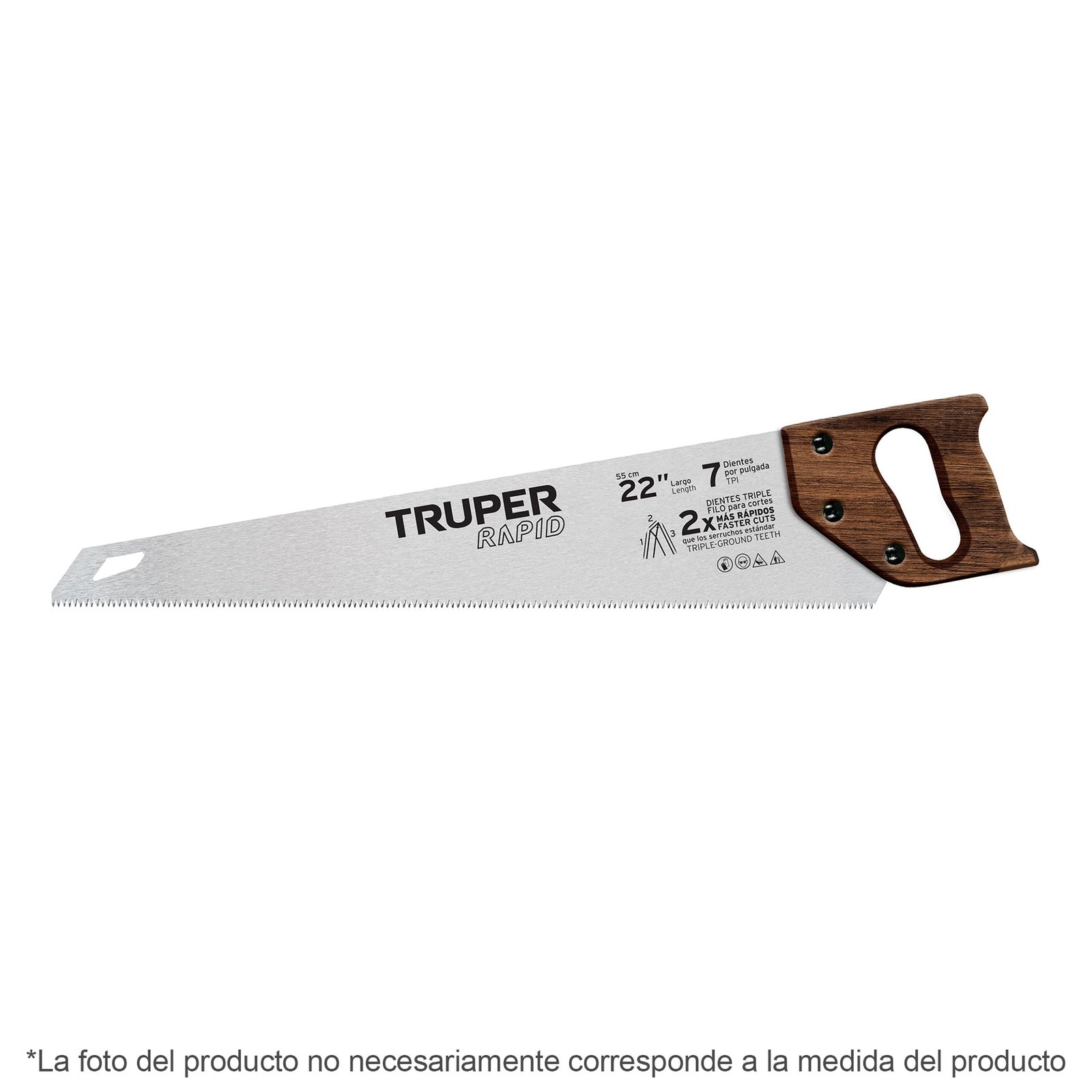 SERRUCHO RAPID 18′, 7 DPP, MANGO DE MADERA, TRUPER (Truper)