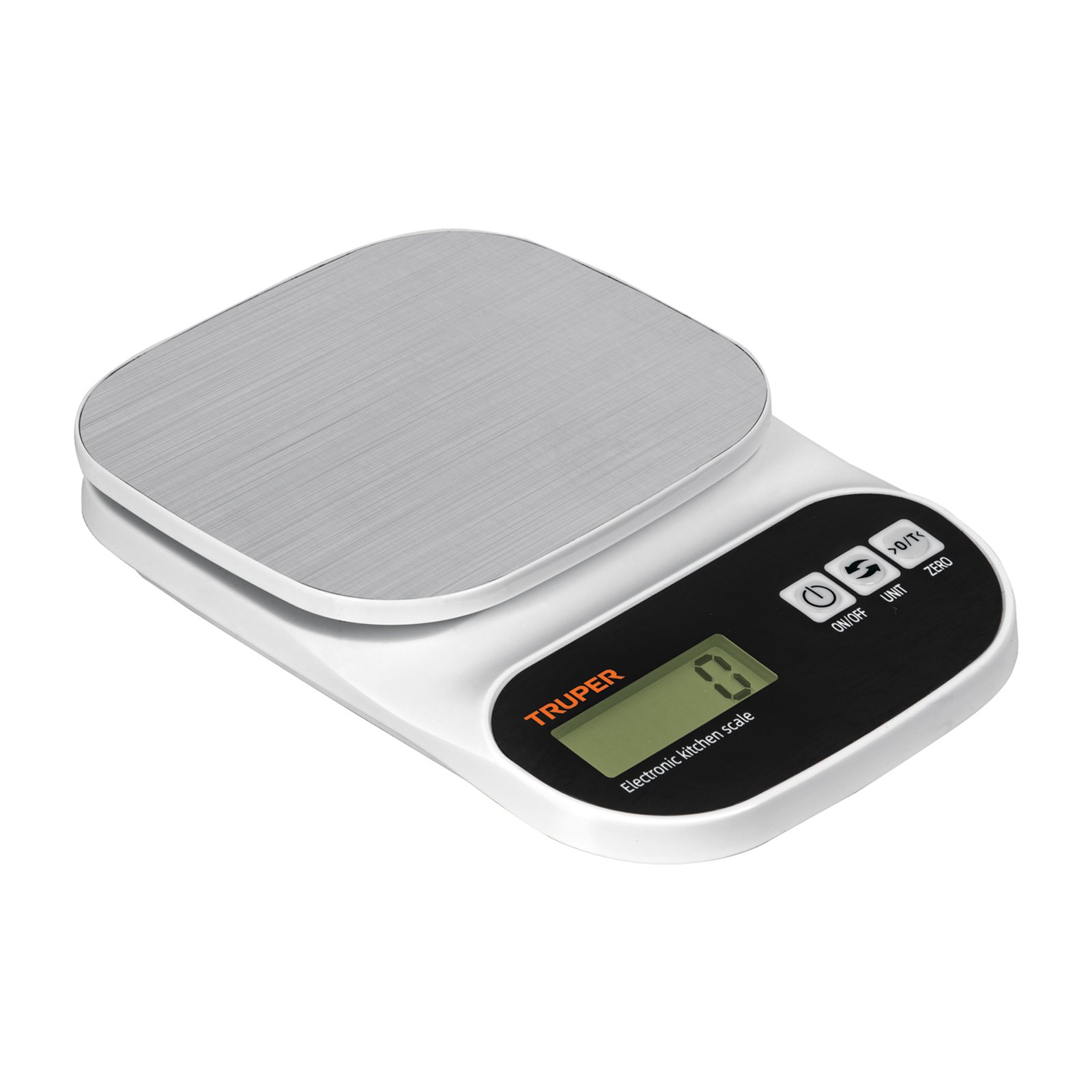 BÁSCULA DIGITAL PARA COCINA, PLATO DE ACERO INOX,5 (Truper)